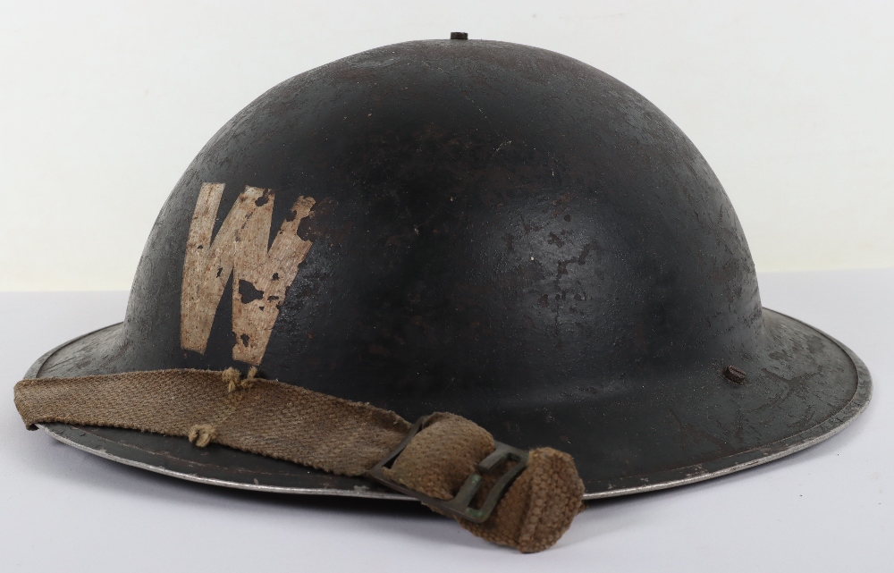 WW2 British Home Front Wardens Steel Helmet of Tenterden Kent Interest - Image 3 of 8