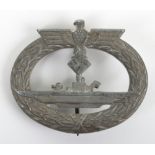 WW2 Kriegsmarine U-Boat War Badge by Funcke & Bruninghaus Ludenscheid