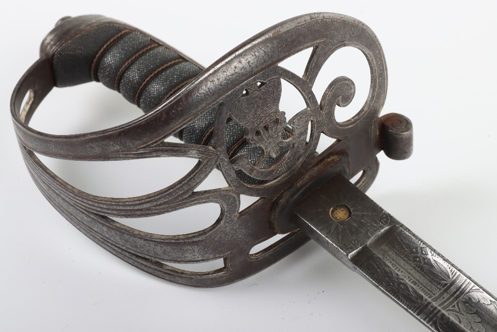 British 1827 Pattern Rifle Officers Sword of the 28th Cheshire Rifle Volunteers - Image 4 of 17