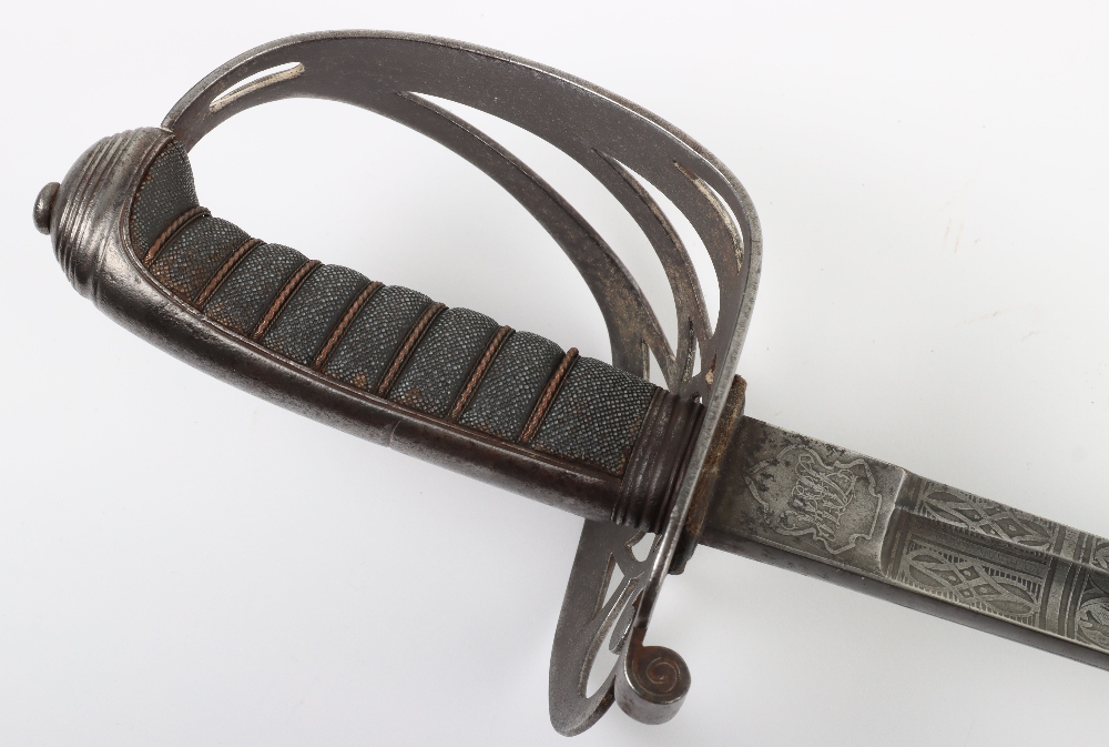 British 1827 Pattern Rifle Officers Sword of the 28th Cheshire Rifle Volunteers - Image 15 of 17