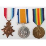 Great War 1914 Star Medal Trio 2nd Battalion Devonshire Regiment who Died of Wounds in May 1915