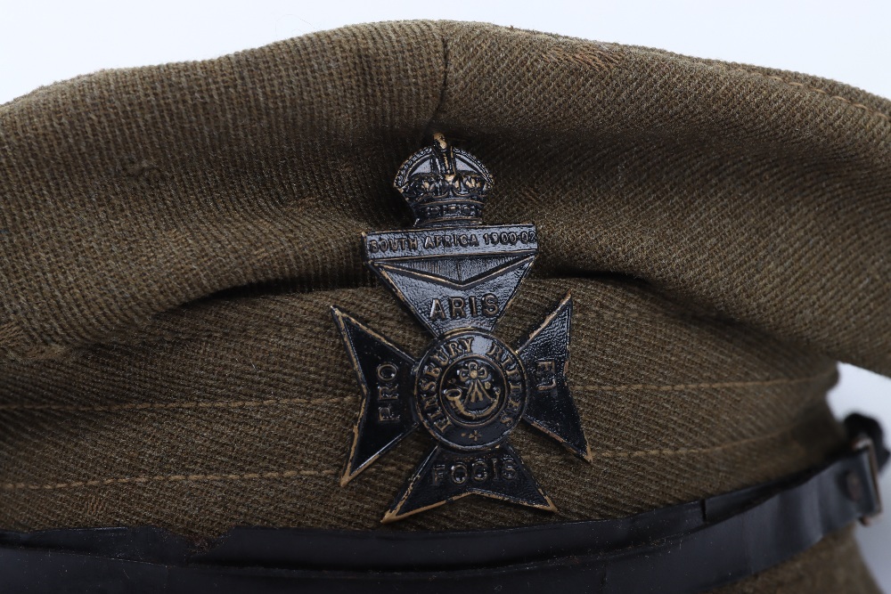 WW1 British Denim Trench Cap of the 11th County of London Regiment The Finsbury Rifles - Image 3 of 8