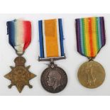 Great War 1914 Star Medal Trio 2nd Suffolk Regiment Died of Wounds September 1915