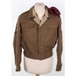 WW2 Battle Dress Blouse & Airborne Beret Group Attributed to Edward Maxwell of “C” Company 7th (Gall