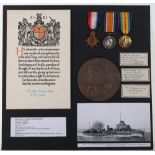 Great War HMS Falcon 1914 Casualty Medal Group