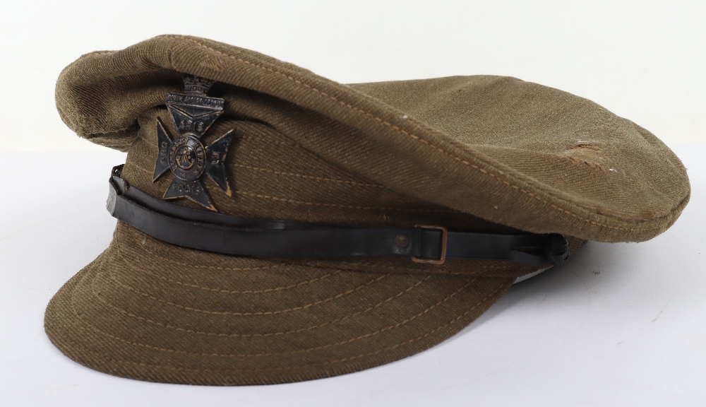WW1 British Denim Trench Cap of the 11th County of London Regiment The Finsbury Rifles - Image 5 of 8