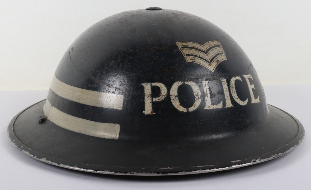 WW2 British Police Senior Sergeants Steel Helmet - Image 3 of 8