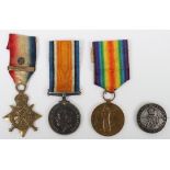 Great War 1914 and Bar Medal Trio with a Silver War Badge Liverpool Regiment,