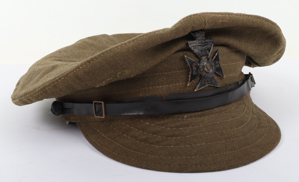 WW1 British Denim Trench Cap of the 11th County of London Regiment The Finsbury Rifles - Image 4 of 8