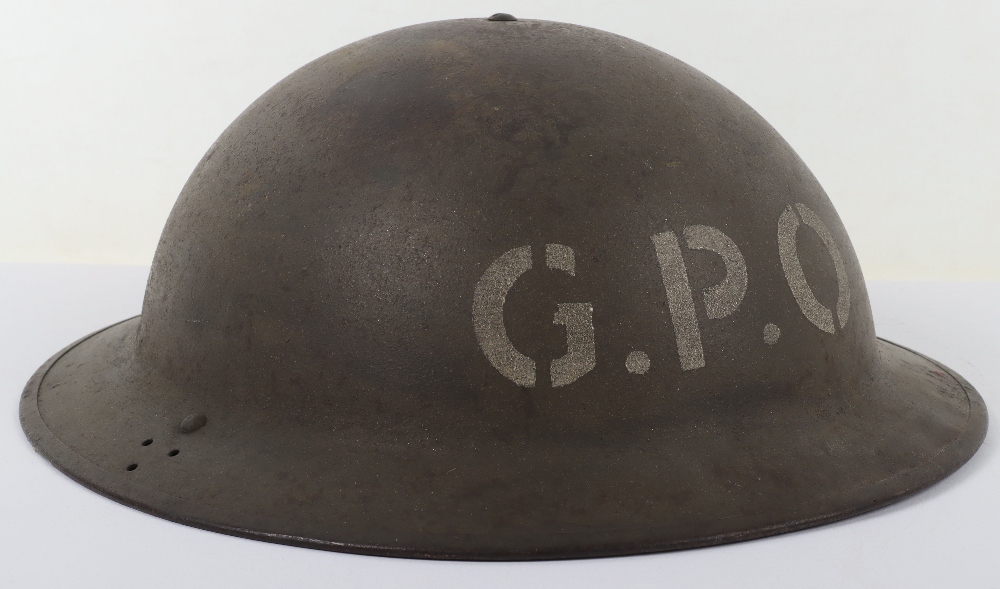 WW2 British Home Front General Post Office (G.P.O) Steel Helmet - Image 3 of 7