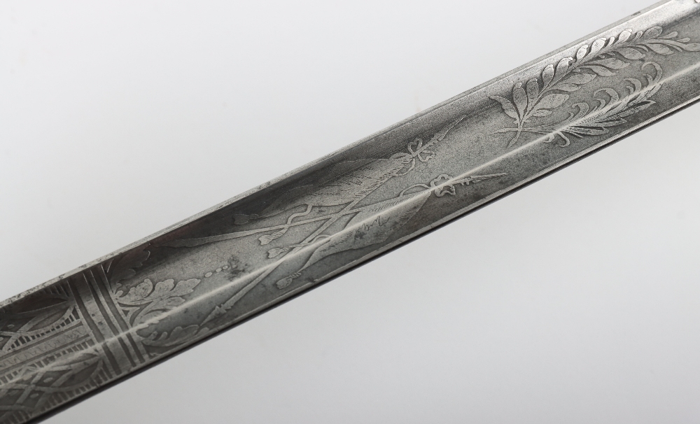 British 1827 Pattern Rifle Officers Sword of the 28th Cheshire Rifle Volunteers - Image 11 of 17