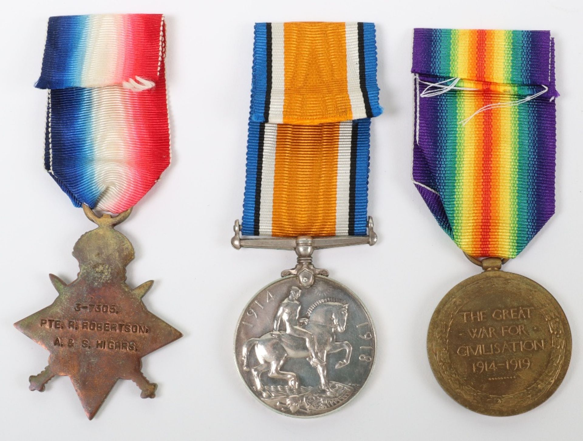 1916 Battle of the Somme Casualty Medal Trio Argyll & Sutherland Highlanders - Bild 2 aus 4