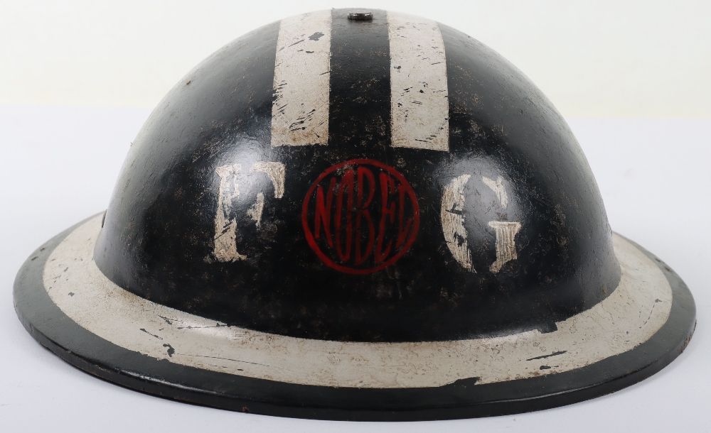 WW2 British Home Front NOBEL Fire Guard Helmet - Image 2 of 8