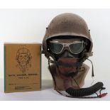 WW2 USAAF Aircrew Air Gunners Steel Helmet and Flying Helmet Set