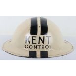 Senior Rank WW2 British Home Front Kent Control Steel Helmet