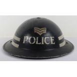 WW2 British Police Senior Sergeants Steel Helmet
