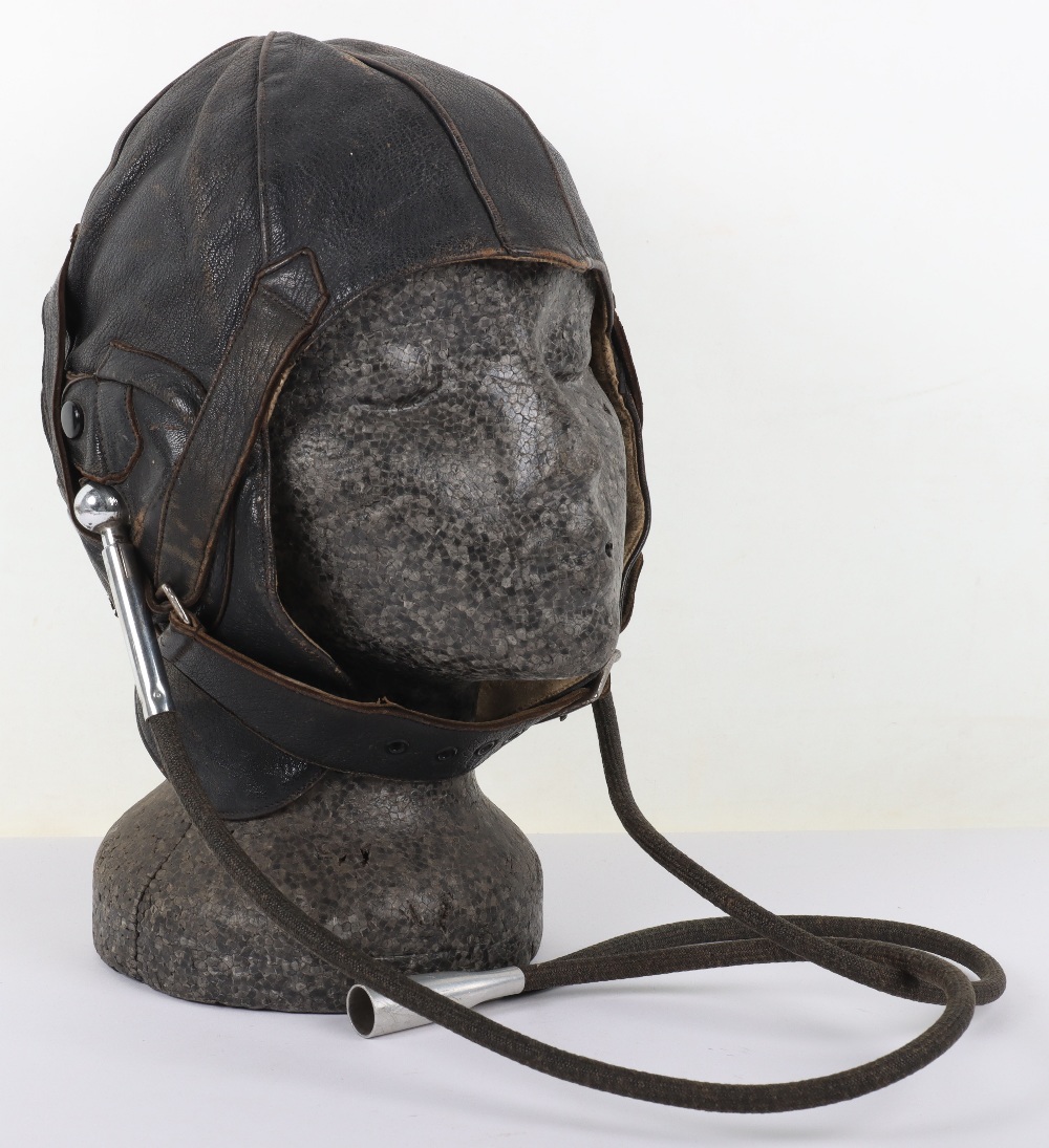 British Lewis Pattern Leather Flying Helmet with Gosport Tubes