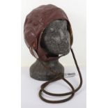 Early Lewis Style Leather Flight Helmet with Gosport Tubes