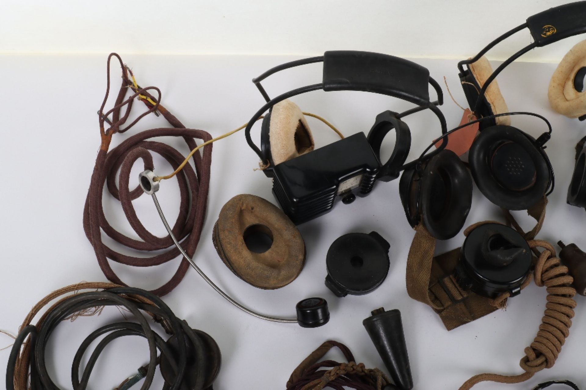 WW2 RAF Flying Helmet Headphone and Parts - Bild 5 aus 5