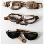 Three Pairs of Aviators Flying Goggles