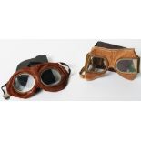 Pairs of Early Aviation / Motoring Goggles