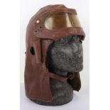 One Piece Leather Flying Helmet & Goggles Combination