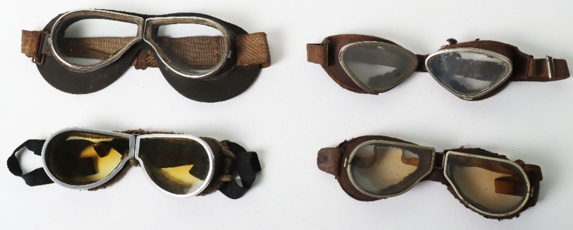 Four Pairs of Aviators Flying Goggles