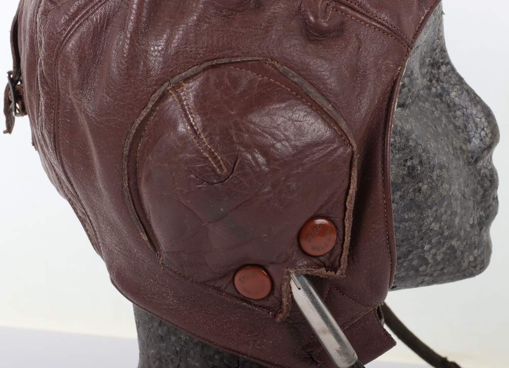 Early Lewis Style Leather Flight Helmet with Gosport Tubes - Bild 6 aus 10