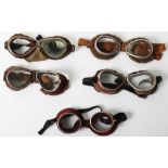 Five Pairs of Aviators Flying Goggles