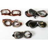 Five Pairs of Aviators Flying Goggles