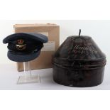 RAF Officers Peaked Service Dress Cap in Box and Vintage RAF Hat Tin