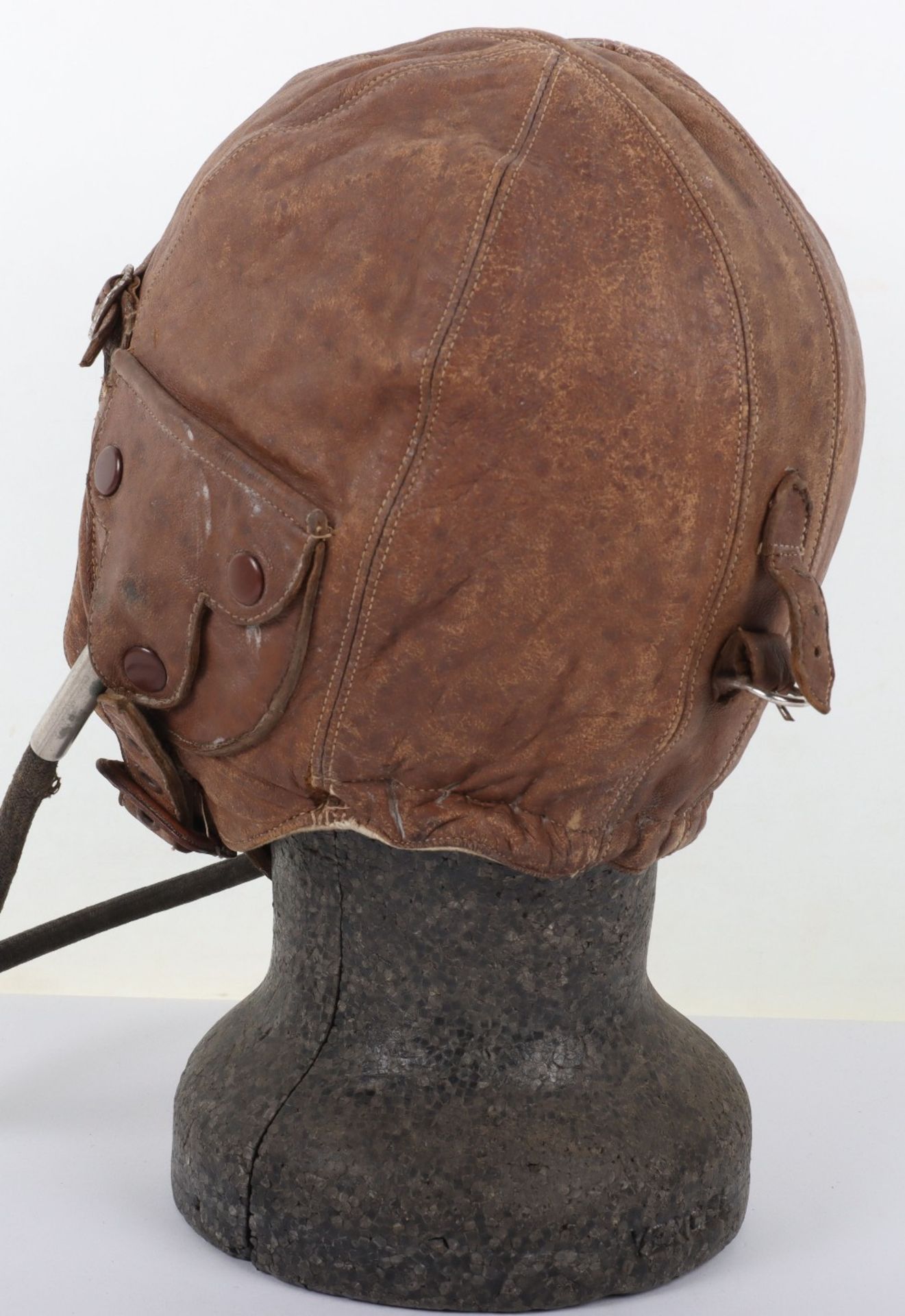 British Lewis Pattern Leather Flying Helmet with Gosport Tubes - Bild 4 aus 9