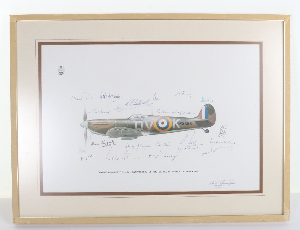 RAF 40th Anniversary of the Battle of Britain Print by Keith Bloomfield, Signed by Various Survivors - Image 2 of 7