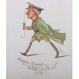 Watercolour Sketch of Brigadier General G K Cockerill C.B Military Intelligence 1918