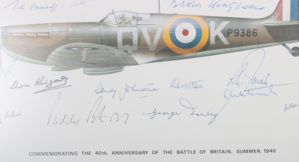 RAF 40th Anniversary of the Battle of Britain Print by Keith Bloomfield, Signed by Various Survivors - Image 6 of 7