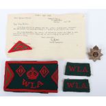 WW2 British Women’s Land Army (W.L.A) Badge and Insignia Grouping