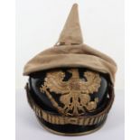 WW1 1915 Model Prussian Officers Pickelhaube with Original Trench Cover