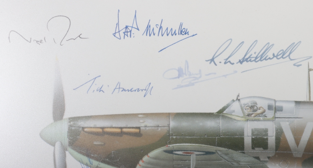 RAF 40th Anniversary of the Battle of Britain Print by Keith Bloomfield, Signed by Various Survivors - Image 4 of 7