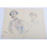 Athene Andrade (1908-1973) Two Sketches of Soviet Russian Interest