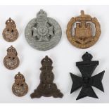 4x WW2 War Economy Plastic Regimental Cap Badges