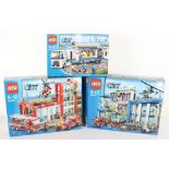 Three Lego City boxed sets 60044, 60047 and 60004