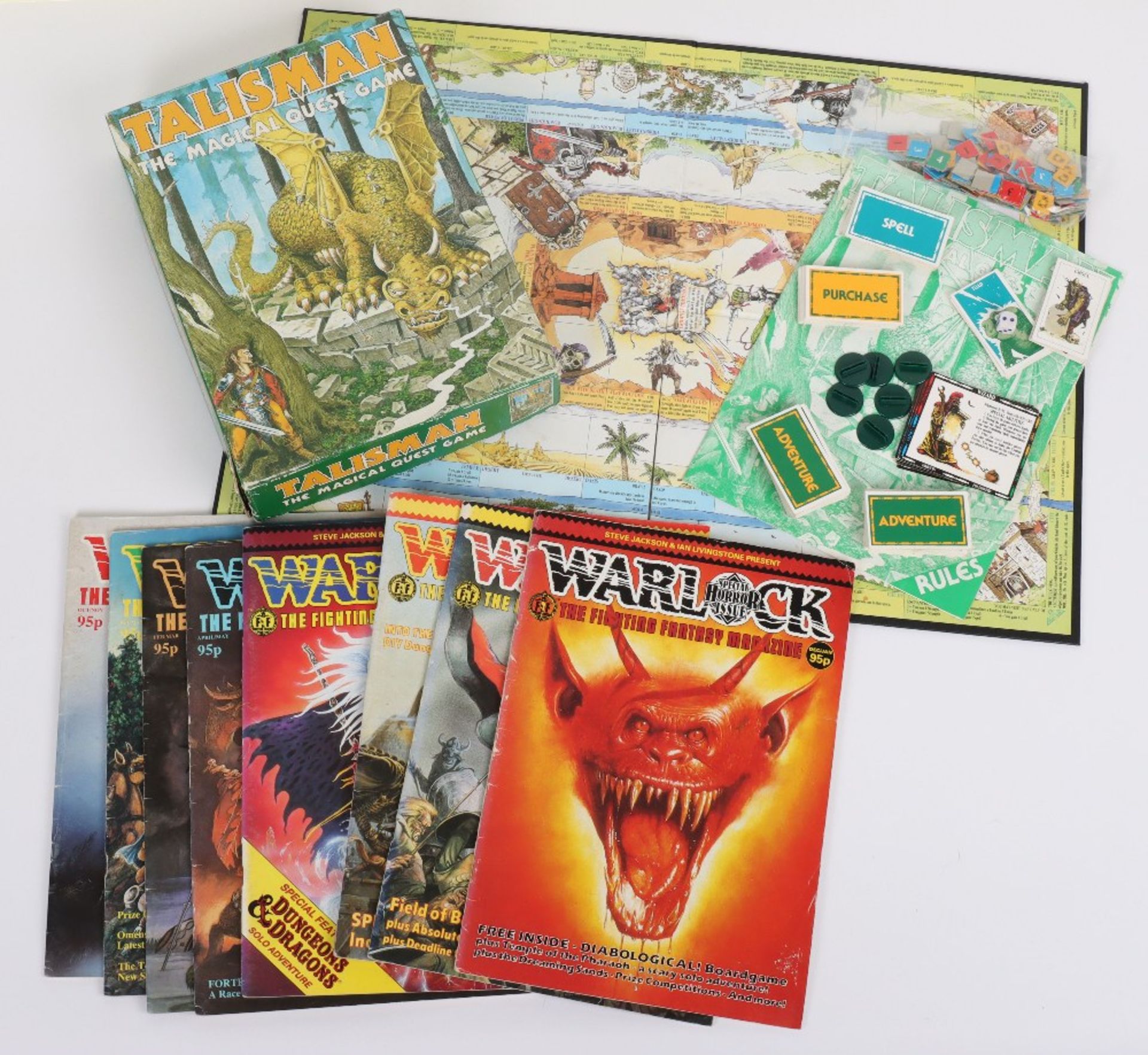 1983 Games workshop “talisman” Game & Warlock magazines
