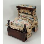 A wooden Half-Tester Dolls bed, English circa 1900,