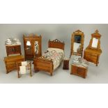 Schneegas Dolls House Bedroom furniture, German 1890s,