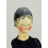 A good early painted wooden Grodnertal doll, German circa 1820,