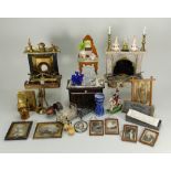 Collection of Dolls House furniture and miniatures, late 19th early 20th century,