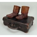 A pair of leather boots reputedly belonging to General Tom Thumb,