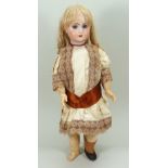 Tete Jumeau bisque head Bebe doll, French circa 1900,