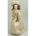 Rare and beautiful Bru bisque shoulder head fashion doll, also known as ‘Mona Lisa’, French circa 18