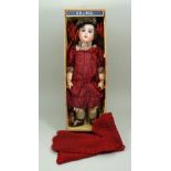 All original boxed Tete Jumeau bisque head Bebe, size 8, French circa 1890,